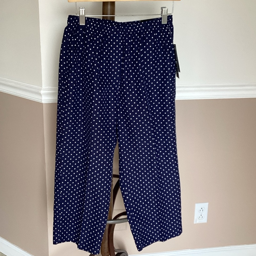 Kim Rogers Dark Blue and White Dot Pants